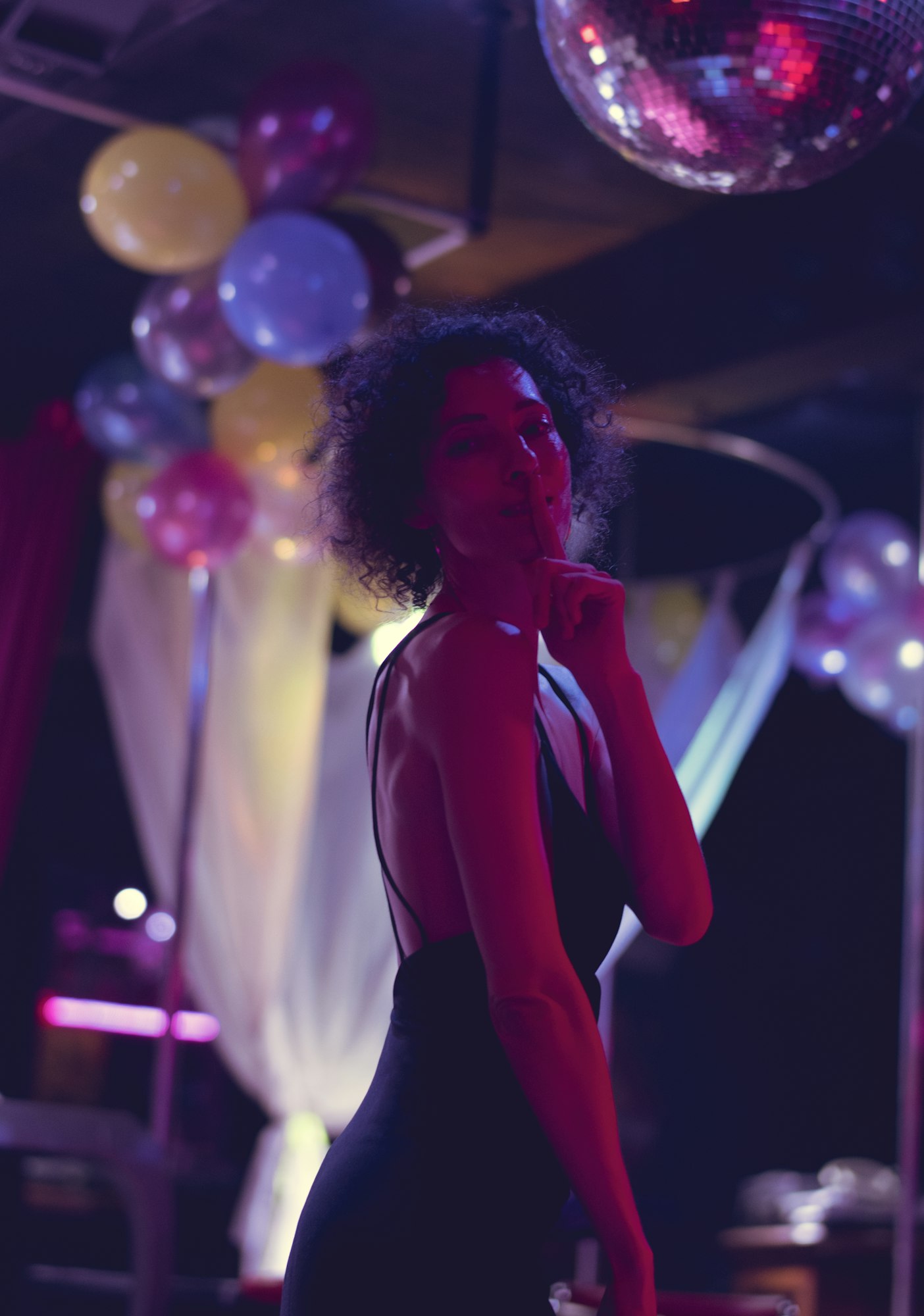 Woman on the dance floor of a club